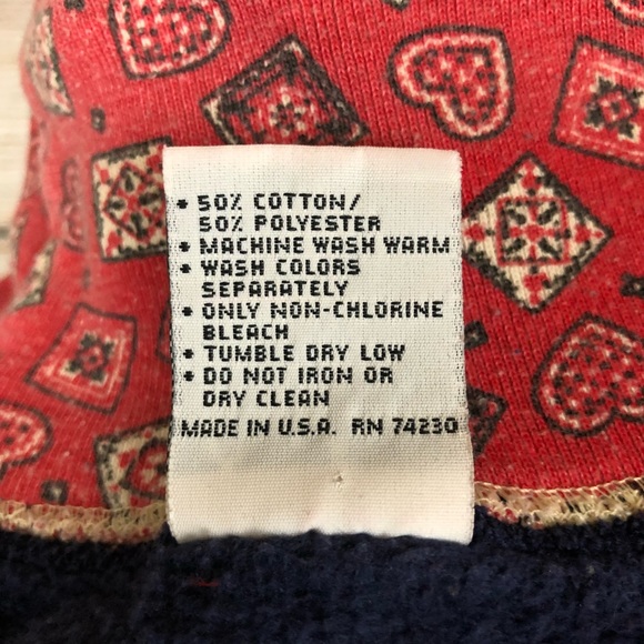 Vintage Western Navy Blue Turtle Neck Sweatshirt - Picture 7 of 7